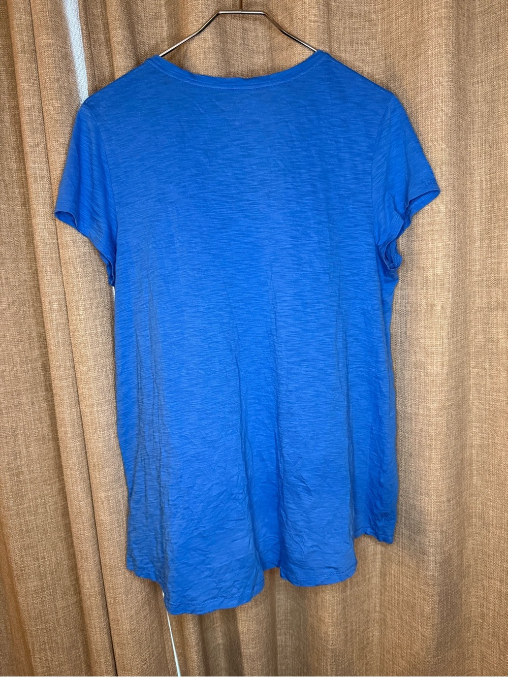 Lilly Pulitzer Blue Etta Pima Cotton V-Neck Palm Tree Logo Tee L - Picture 4 of 6